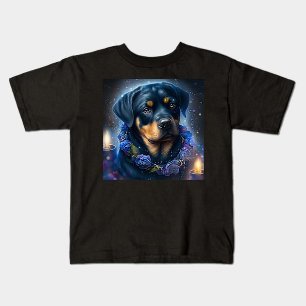 Rottweiler Spiritual Beauty Kids T-Shirt by Enchanted Reverie